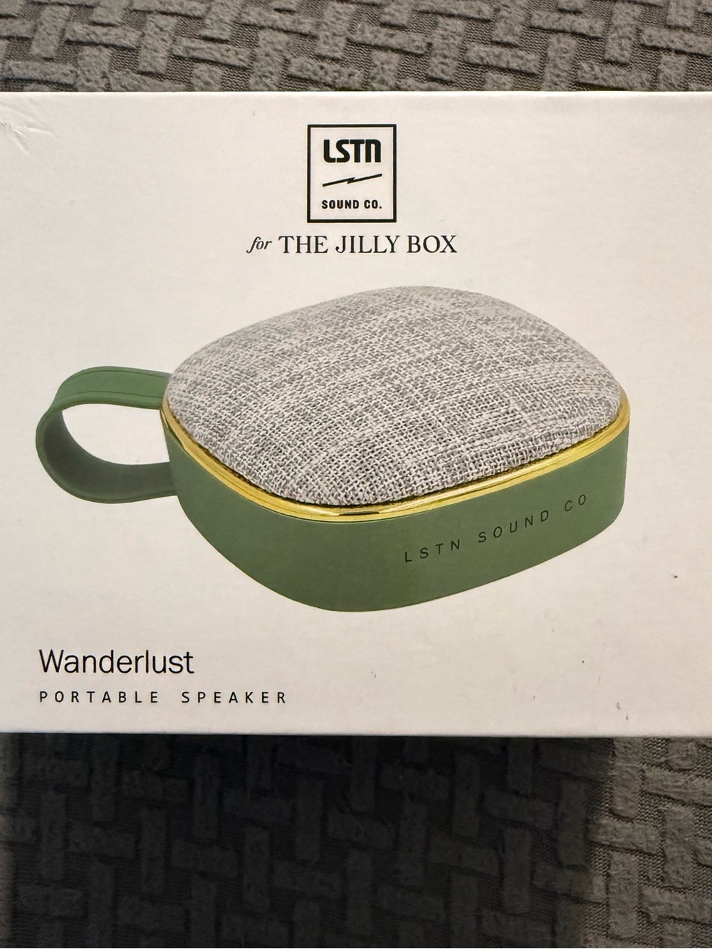 LSTN Wanderlust Portable Speaker — Green with Gray Fabric